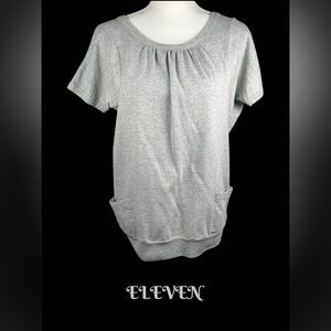 Eleven | Gray Relaxed Fit Short Sleeve Top